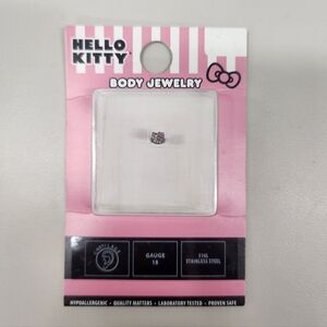 Hello Kitty Body Jewelry 18 Gauge Rhinestone Stainless Steel Kawaii